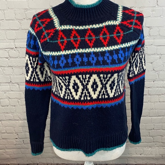 AMERICAN EAGLE OUTFITTERS Cotton Blend Colorful High Neck Sweater-XXS - Picture 1 of 3
